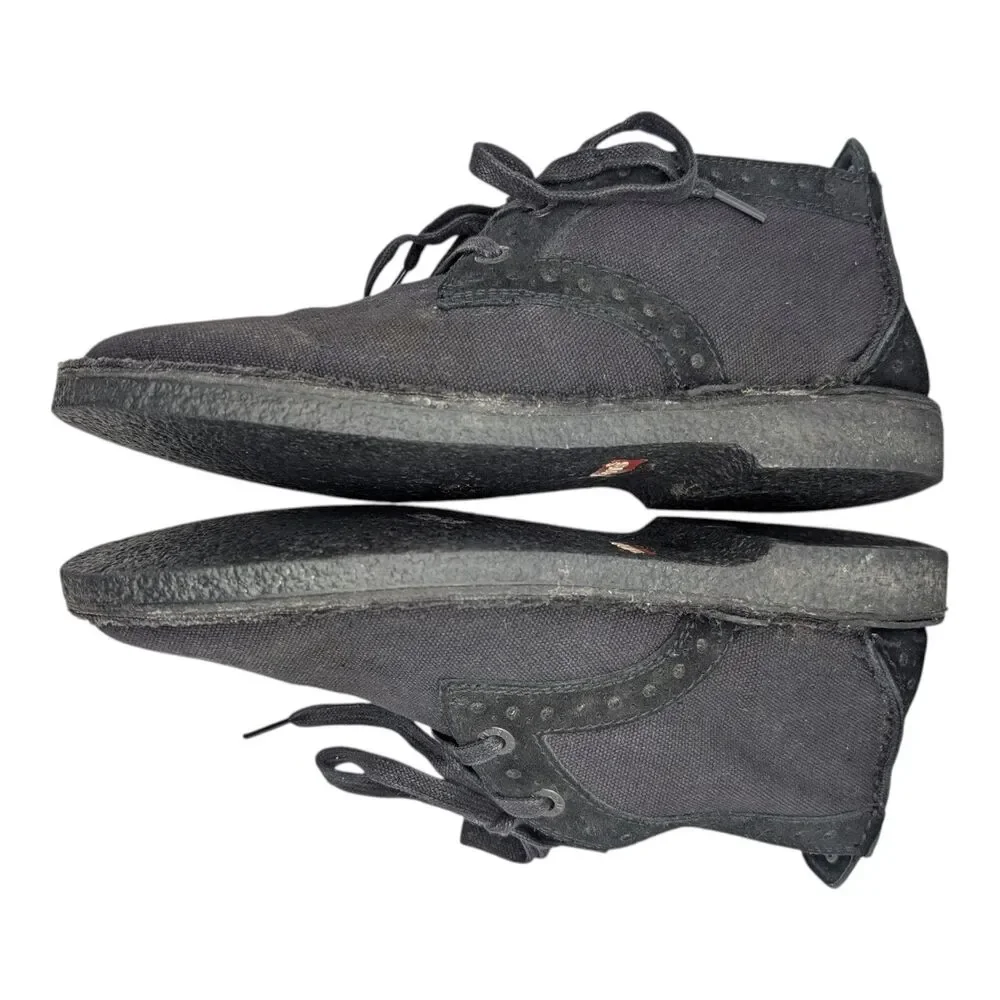 Levi's Stylish Black Canvas Chukka Boots Men's Size 9 Casual Lace-Up Ankle Shoes